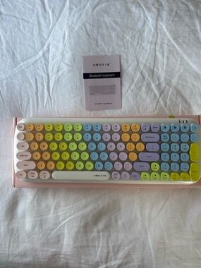 Rainbow Pastel Bluetooth Keyboard in Multicolor